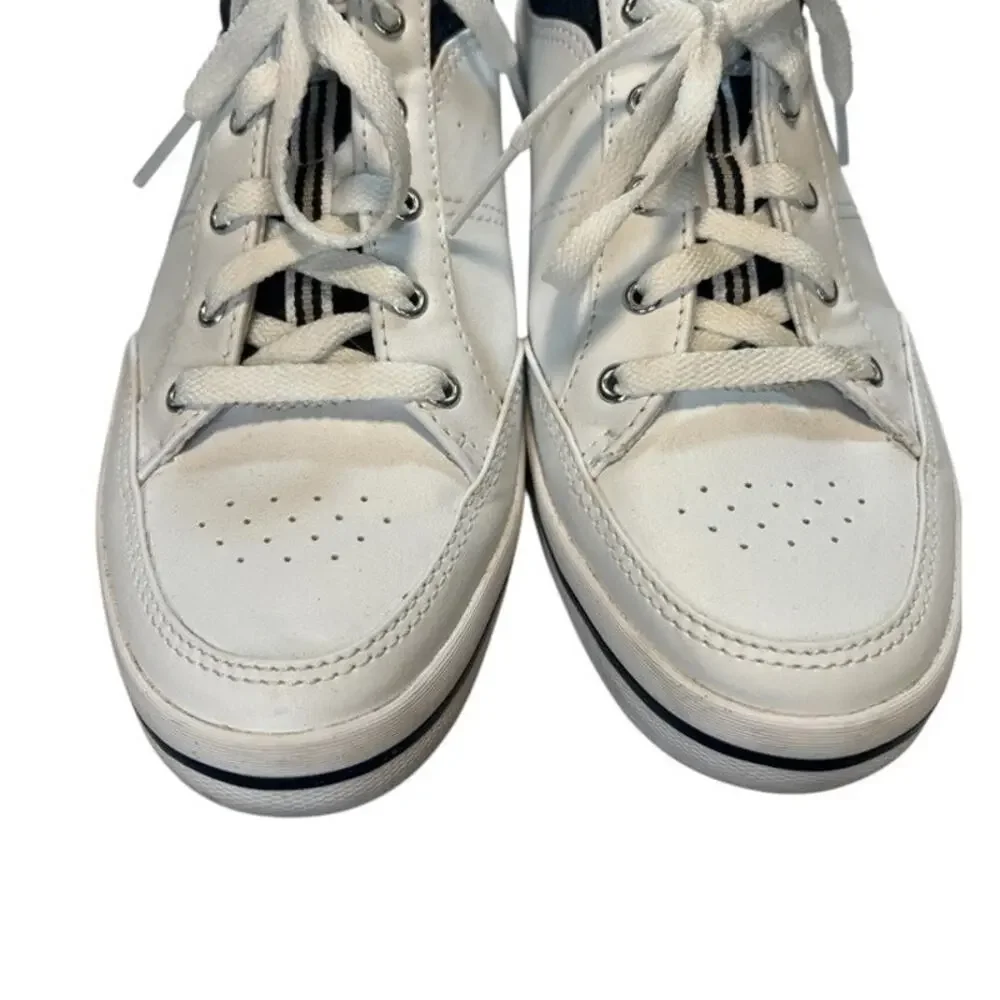 Keds, Rebel lace up leather sneaker, White w/Navy trim, women’s size 8 - Picture 8 of 13